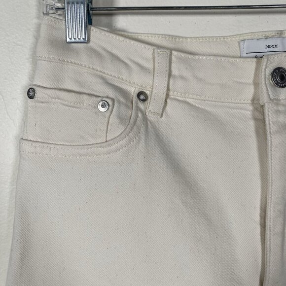 & Other Stories Treasure Cut Wide Leg Jeans Size 30 High Waist Ankle Crop Cream - Picture 4 of 16